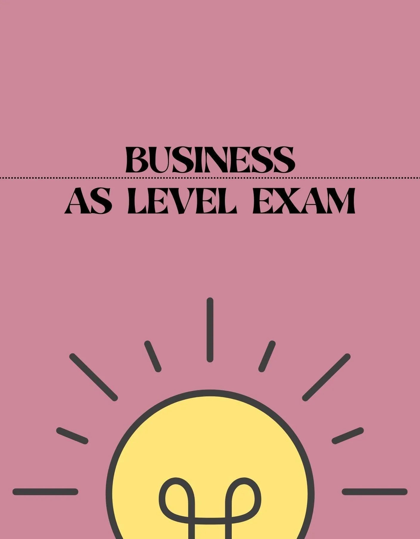 AS Level - Business Exam